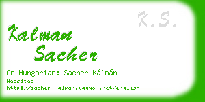 kalman sacher business card